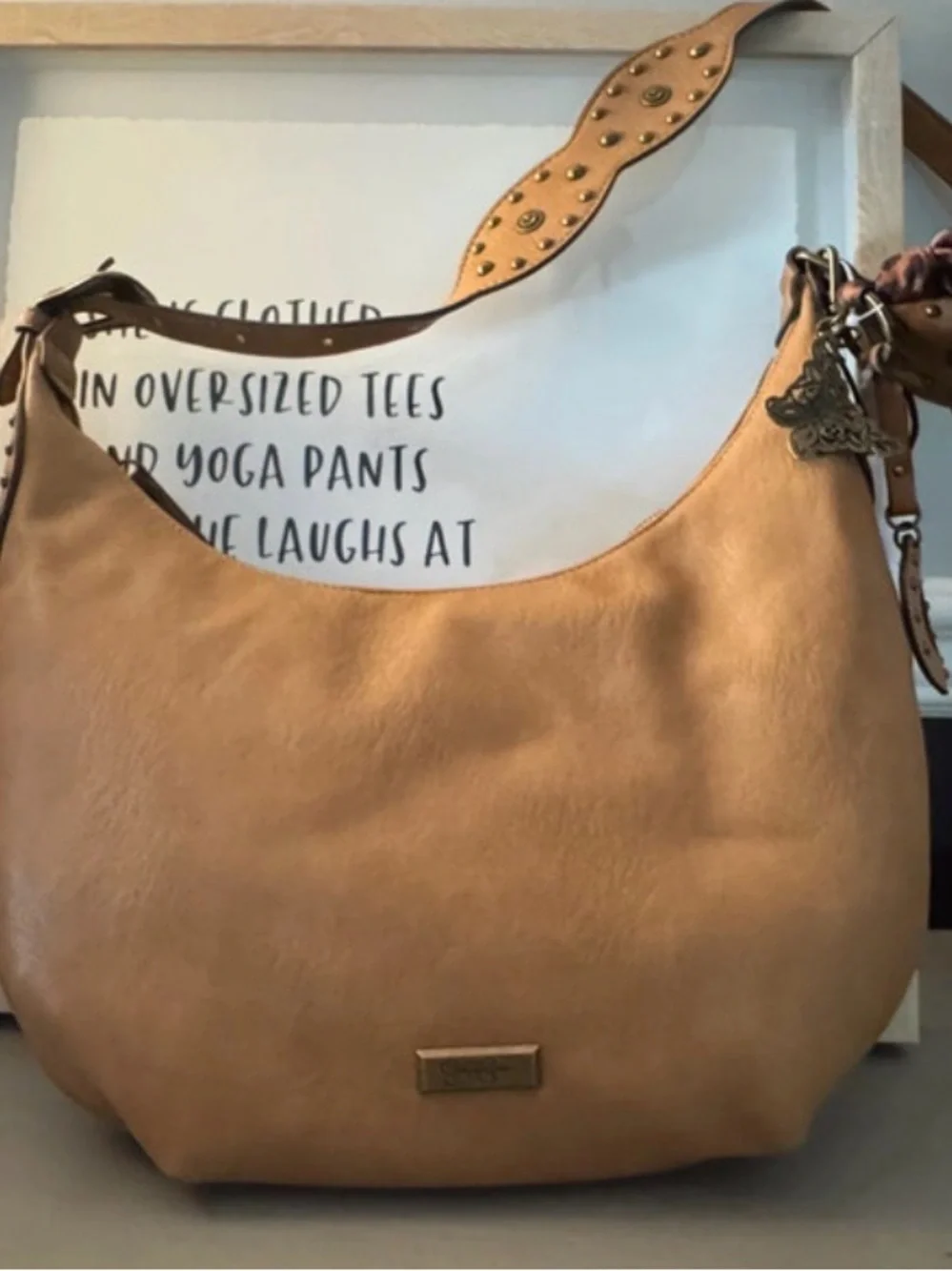 NWT Jessica Simpson Brown Studded Hobo Bag